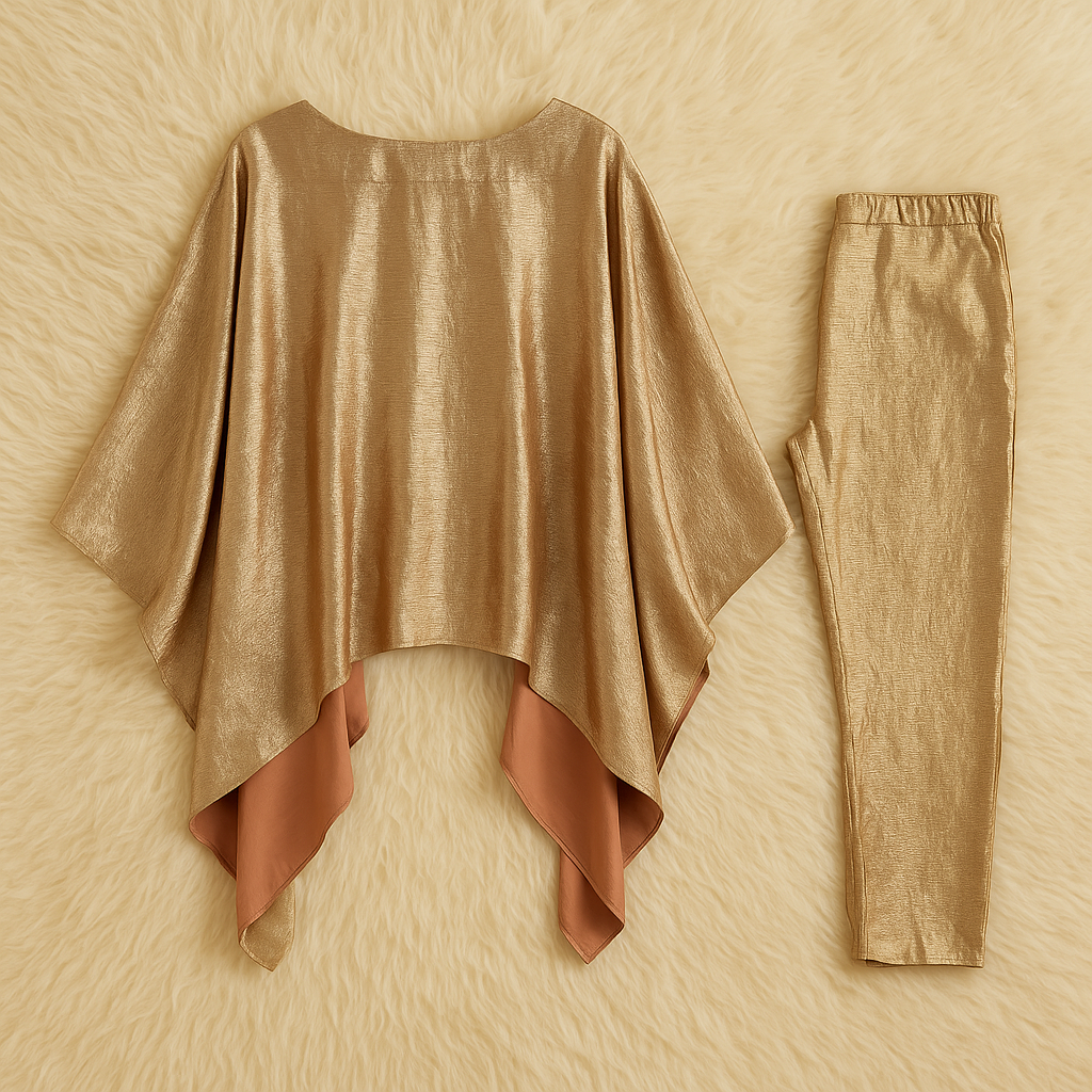 Metallic Gold Kaftan Co-ord Set