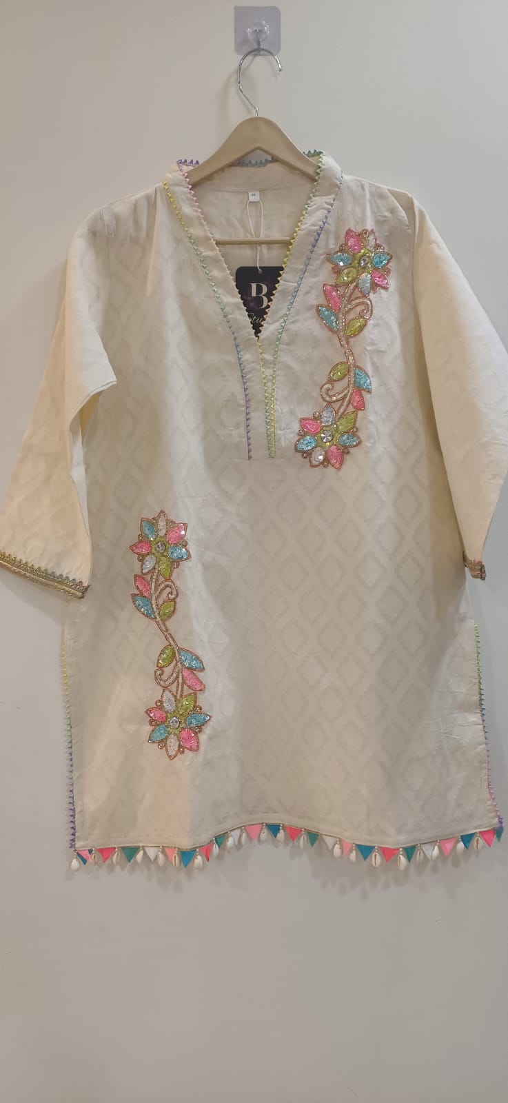 Pastel Embellished Jacquard Cotton Co-ord Set