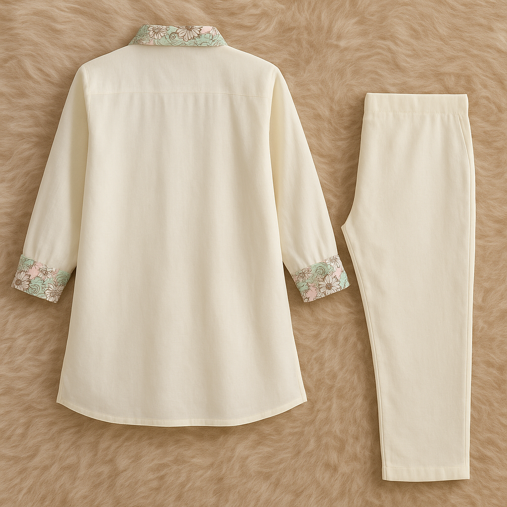 Pastel Panel Detail Cotton Co-ord Set