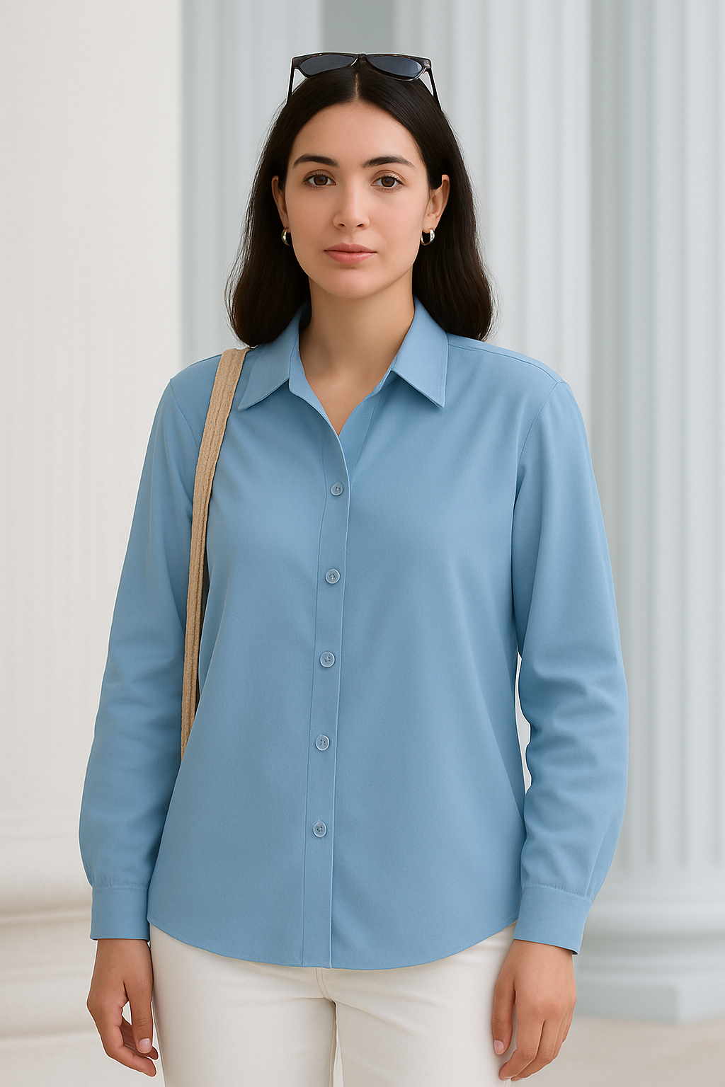 Classic Solid Georgette Shirt