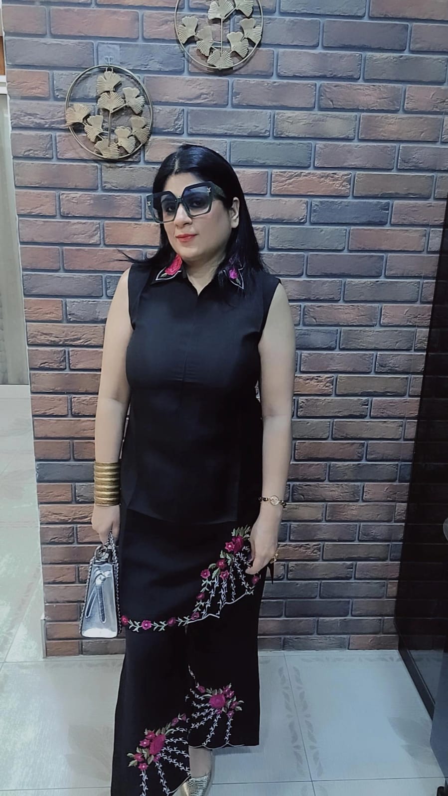 Black Embroidered Co-ord Set