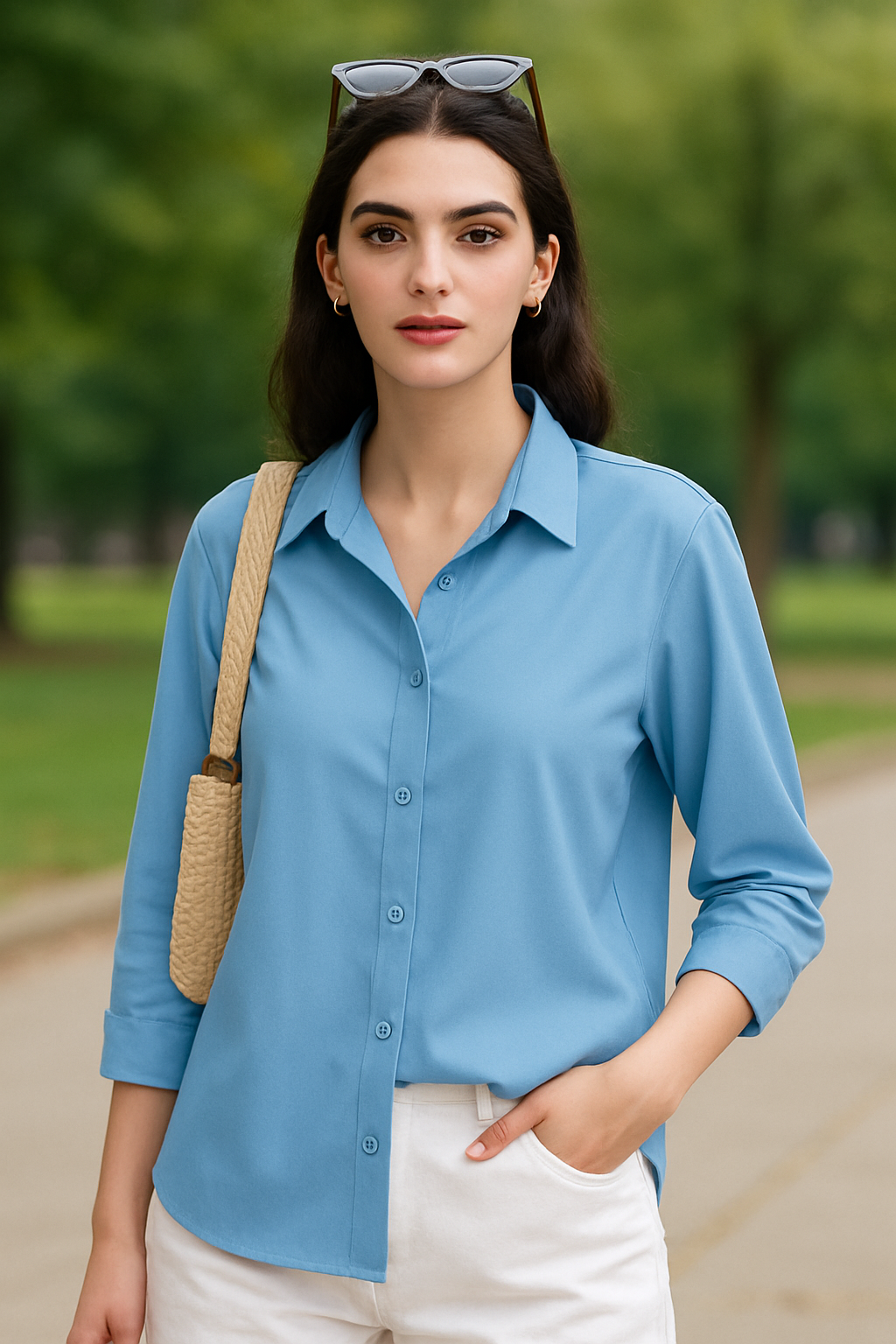 Classic Solid Georgette Shirt