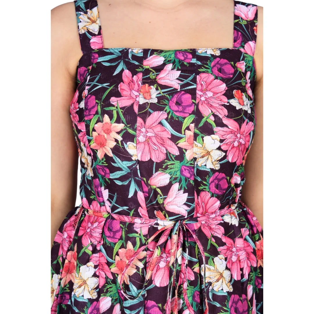 Cotton Print Midi Dress