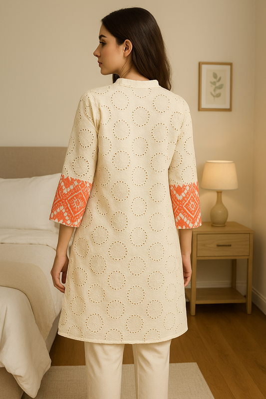 Embroidered Schiffli Cotton Coord Set 2