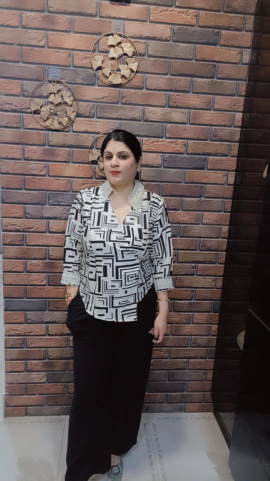 Stylish Lace Collar shirt