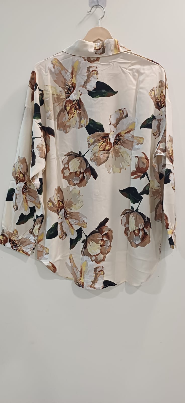 Ivory Floral Print Georgette Shirt