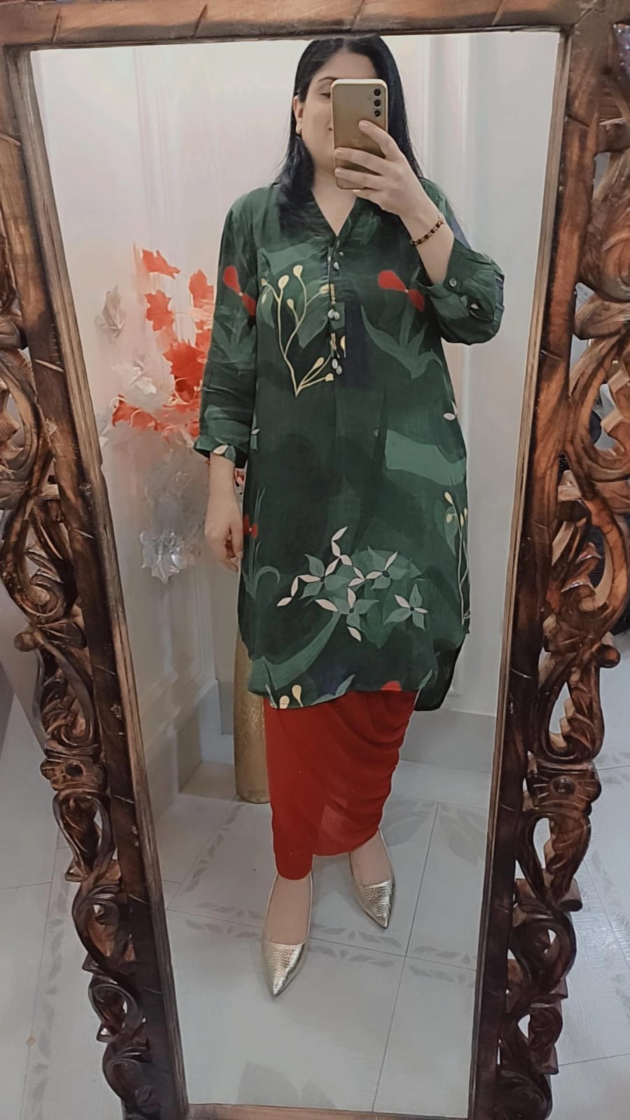 Emerald Garden Printed Kurta Dress