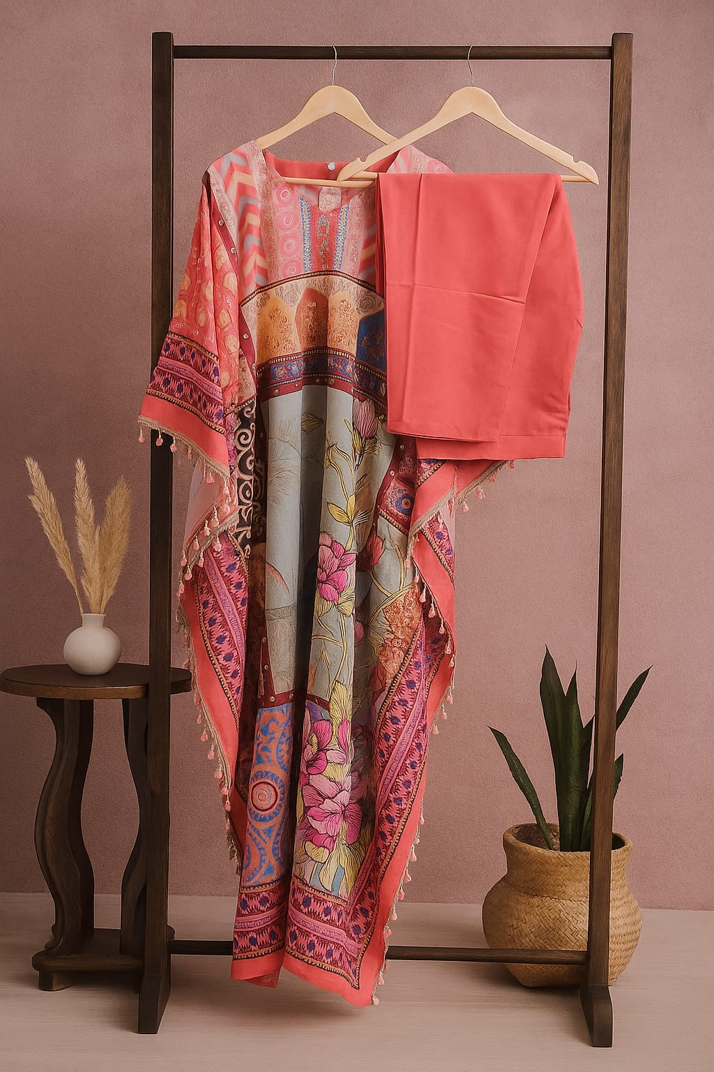 Kaftan Set - Soft Digital Printed Crepe