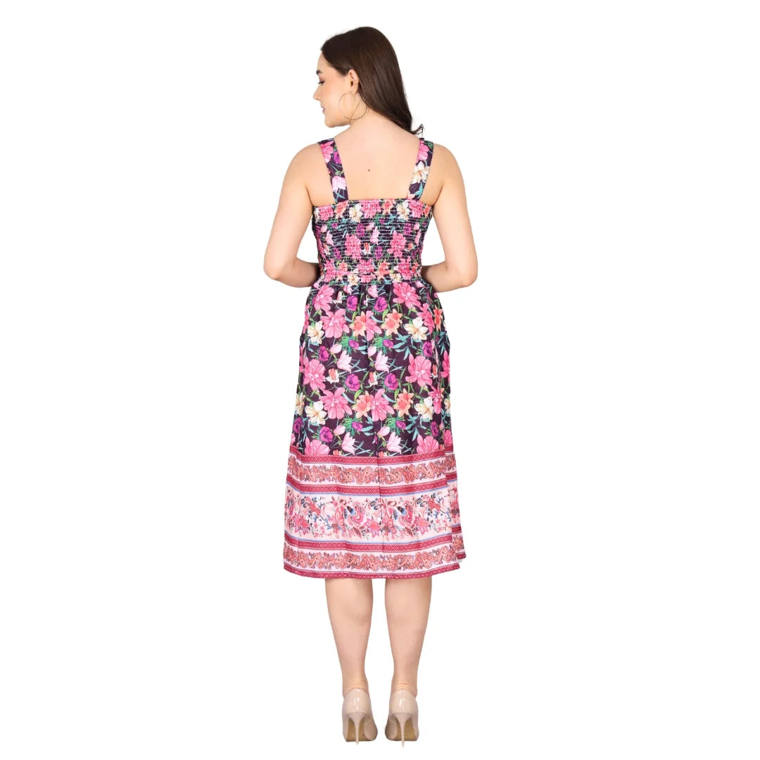 Cotton Print Midi Dress