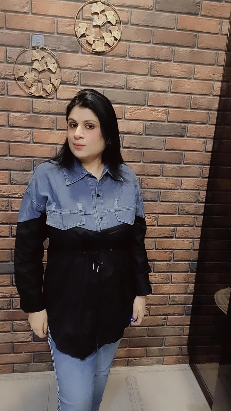 Denim Cotton Shirt Black and Blue