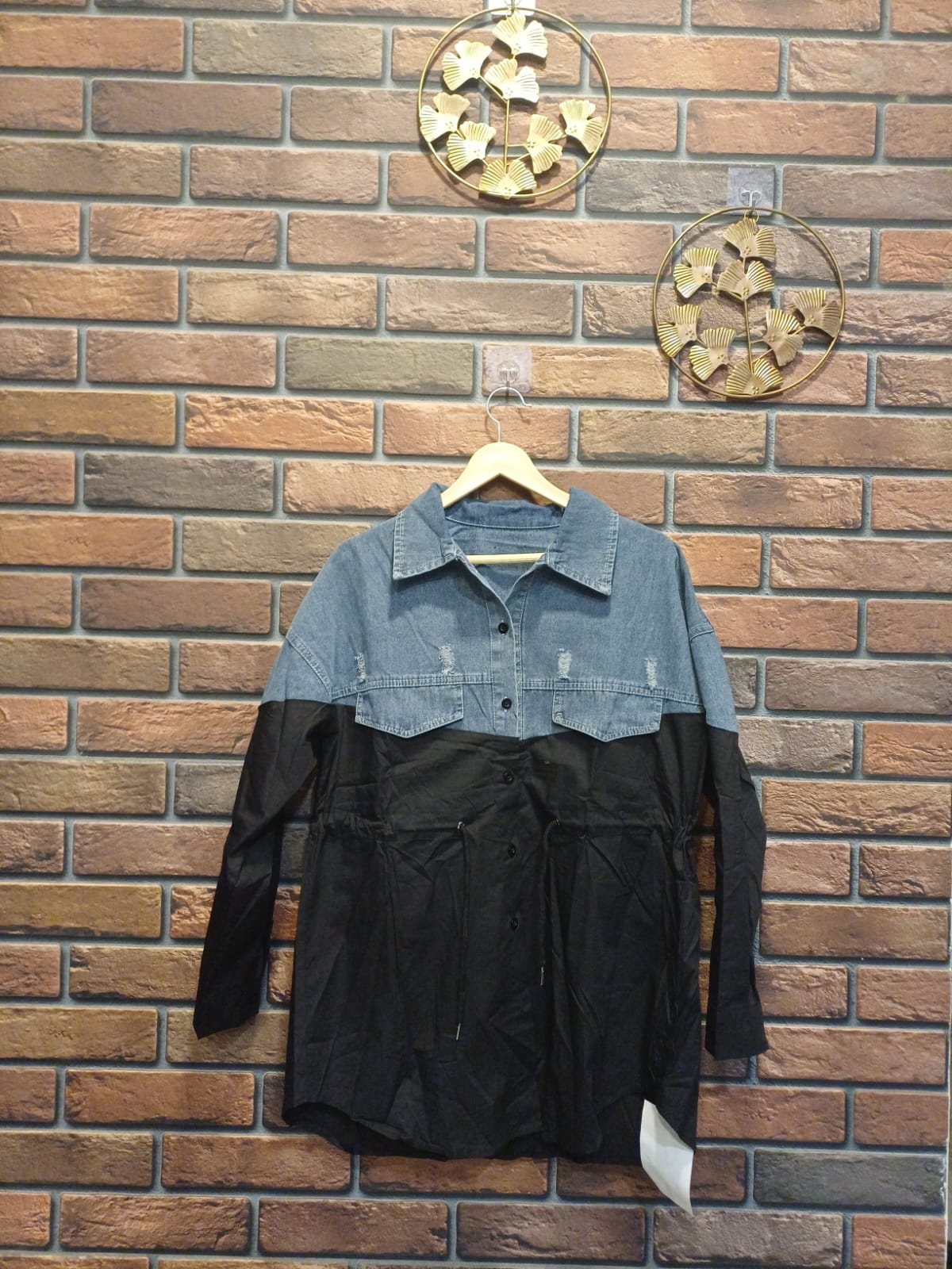 Denim Cotton Shirt Black and Blue