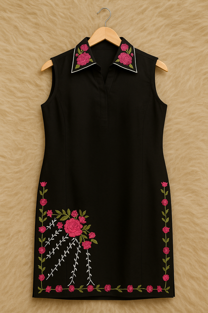 Black Embroidered Co-ord Set 2