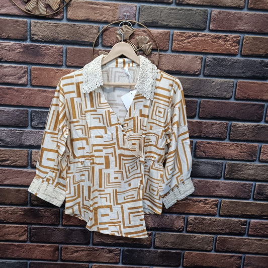 Stylish Lace Collar shirt