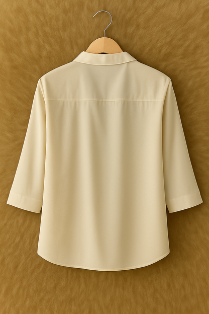 Leaf Print Georgette Plus Size Shirt for Women 5