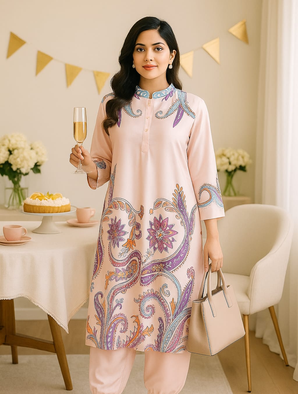 Pastel Pink Luxe Kurta Set