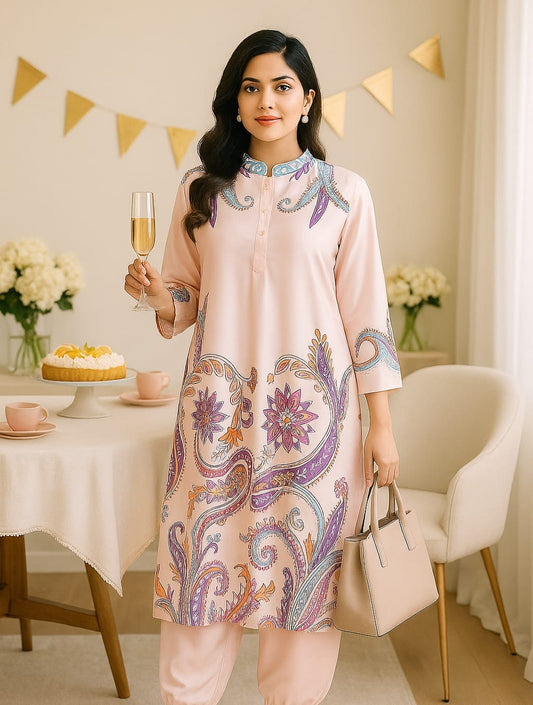 Pastel Pink Luxe Kurta Set