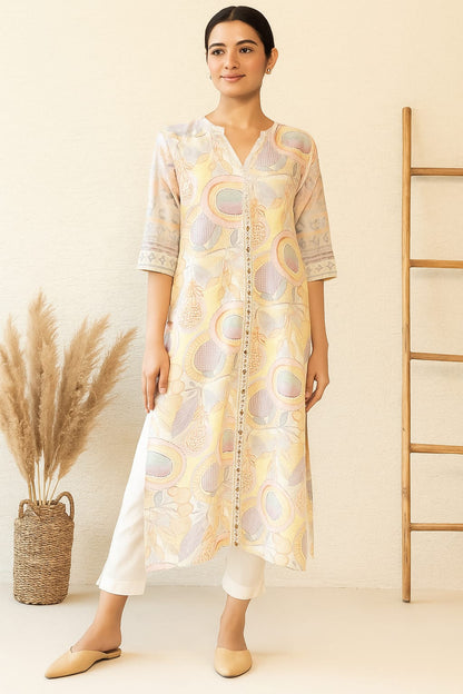 Soft Pastel Imported Long Kurta – Super Comfortable Everyday Wear