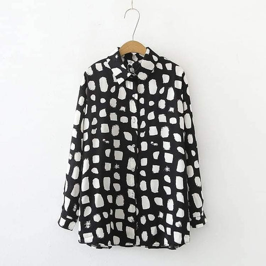 Monochrome Abstract Print Shirt