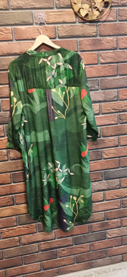 Emerald Garden Printed Kurta Dress