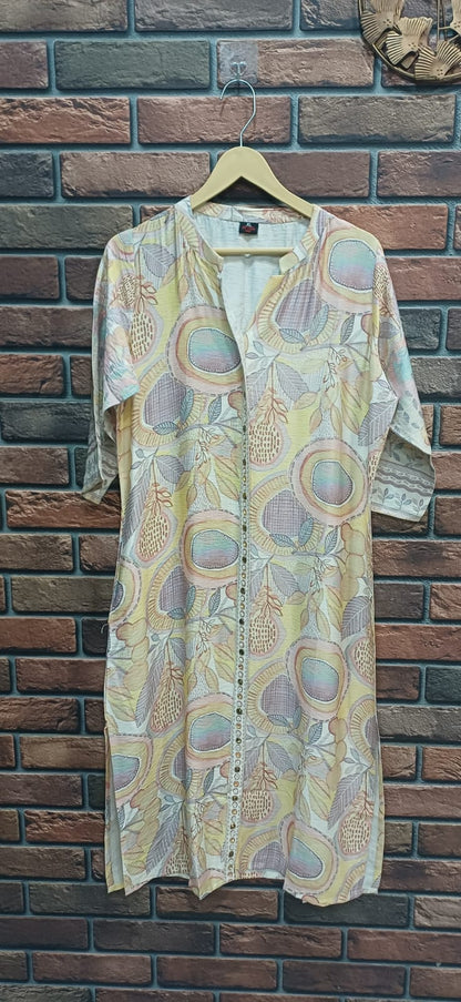 Soft Pastel Imported Long Kurta – Super Comfortable Everyday Wear
