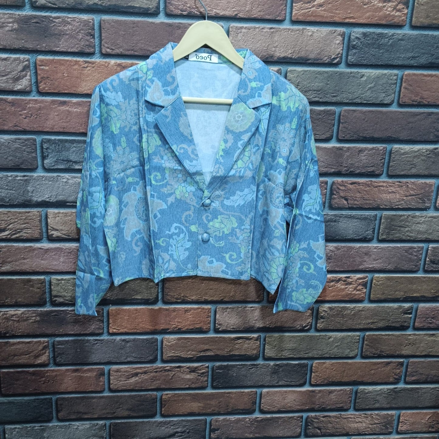 Floral Blue Two-Piece Free-Size Dress Set