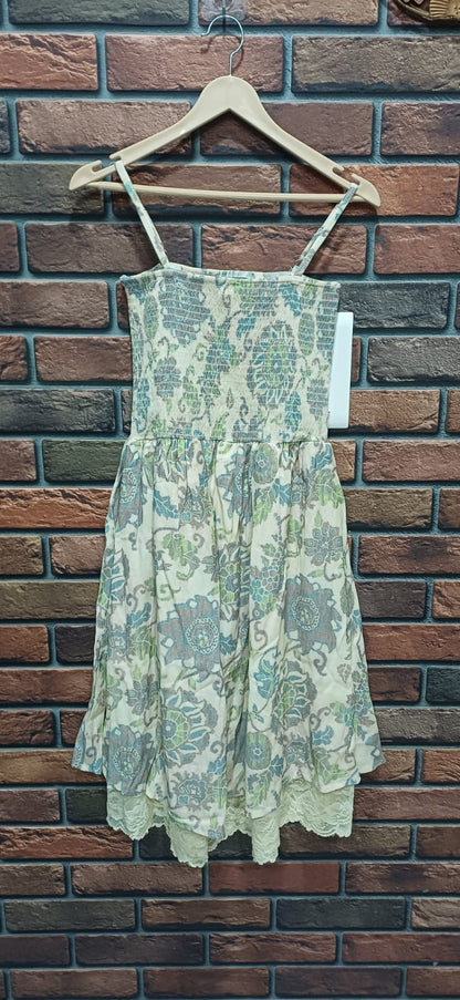 Floral Blue Two-Piece Free-Size Dress Set