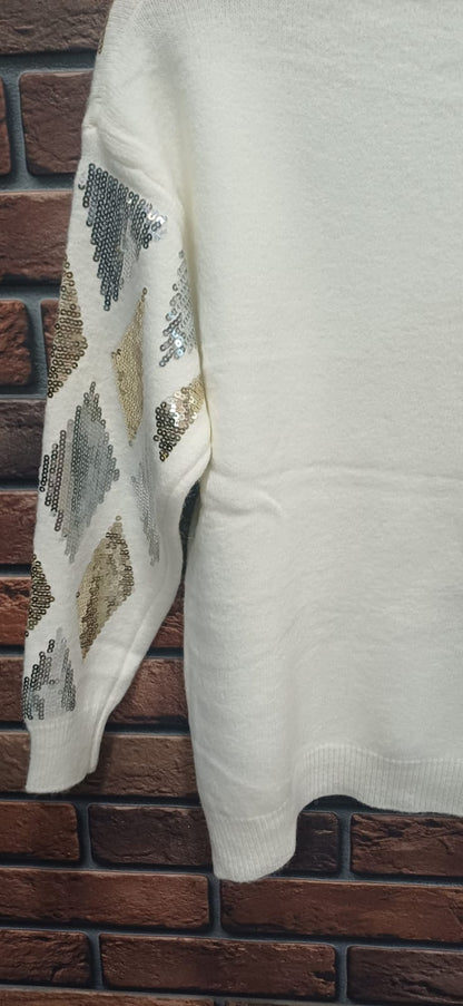Dazzling Diamond Sequin Knit Sweater