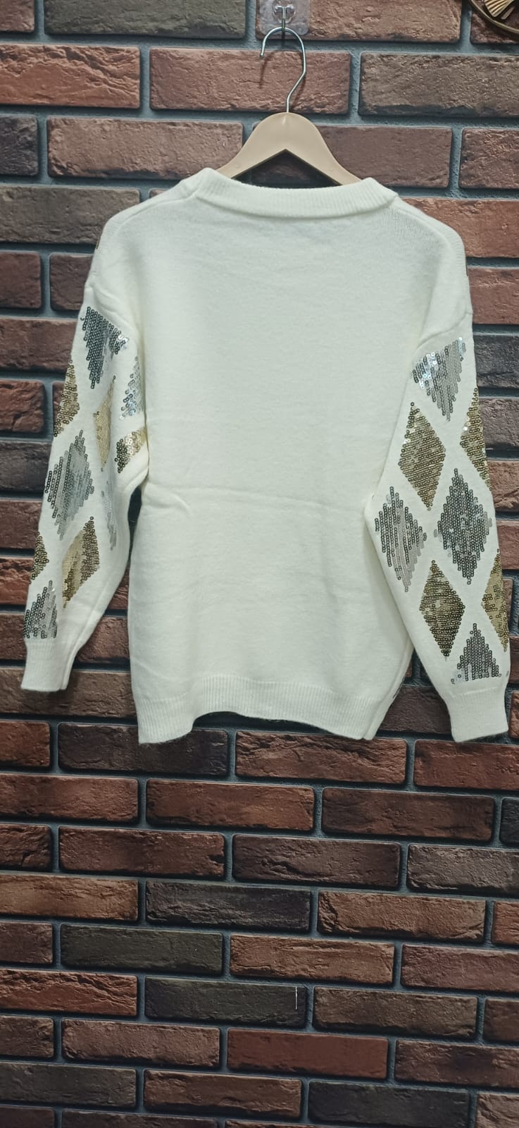 Dazzling Diamond Sequin Knit Sweater