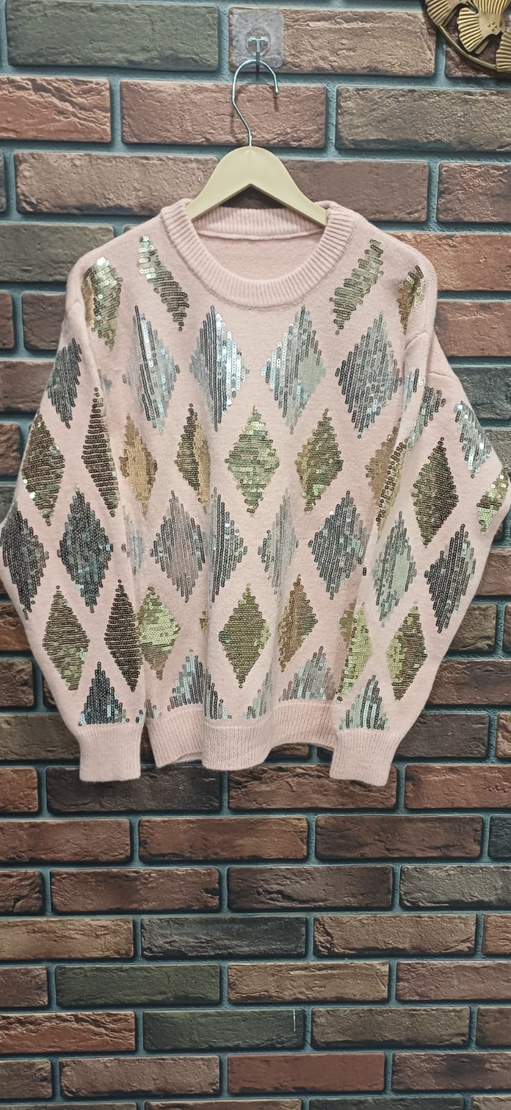 Dazzling Diamond Sequin Knit Sweater