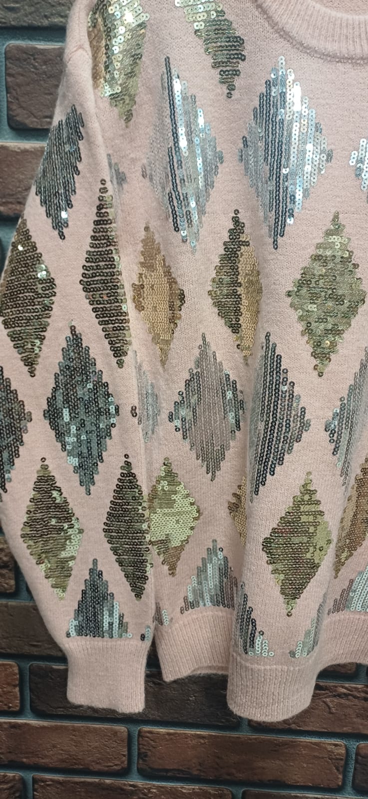 Dazzling Diamond Sequin Knit Sweater