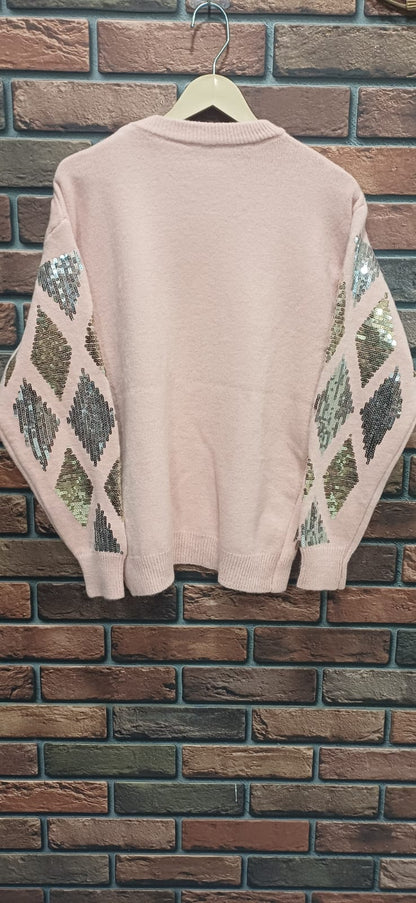 Dazzling Diamond Sequin Knit Sweater