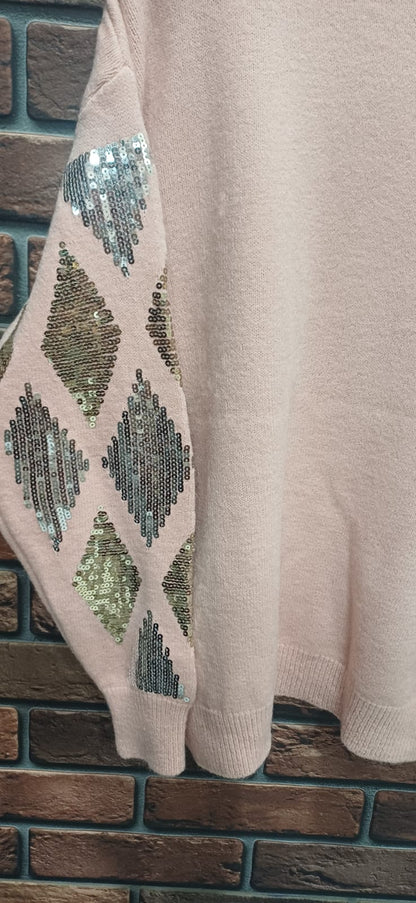 Dazzling Diamond Sequin Knit Sweater
