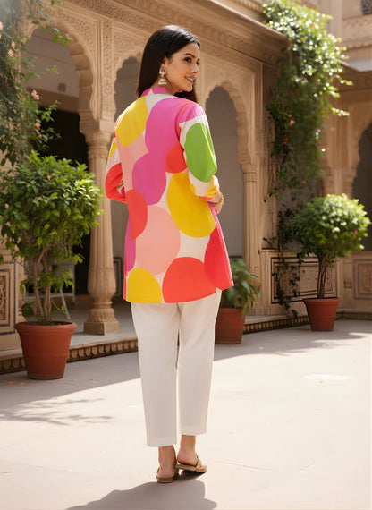 Abstract Jaipuri Cotton Kurti