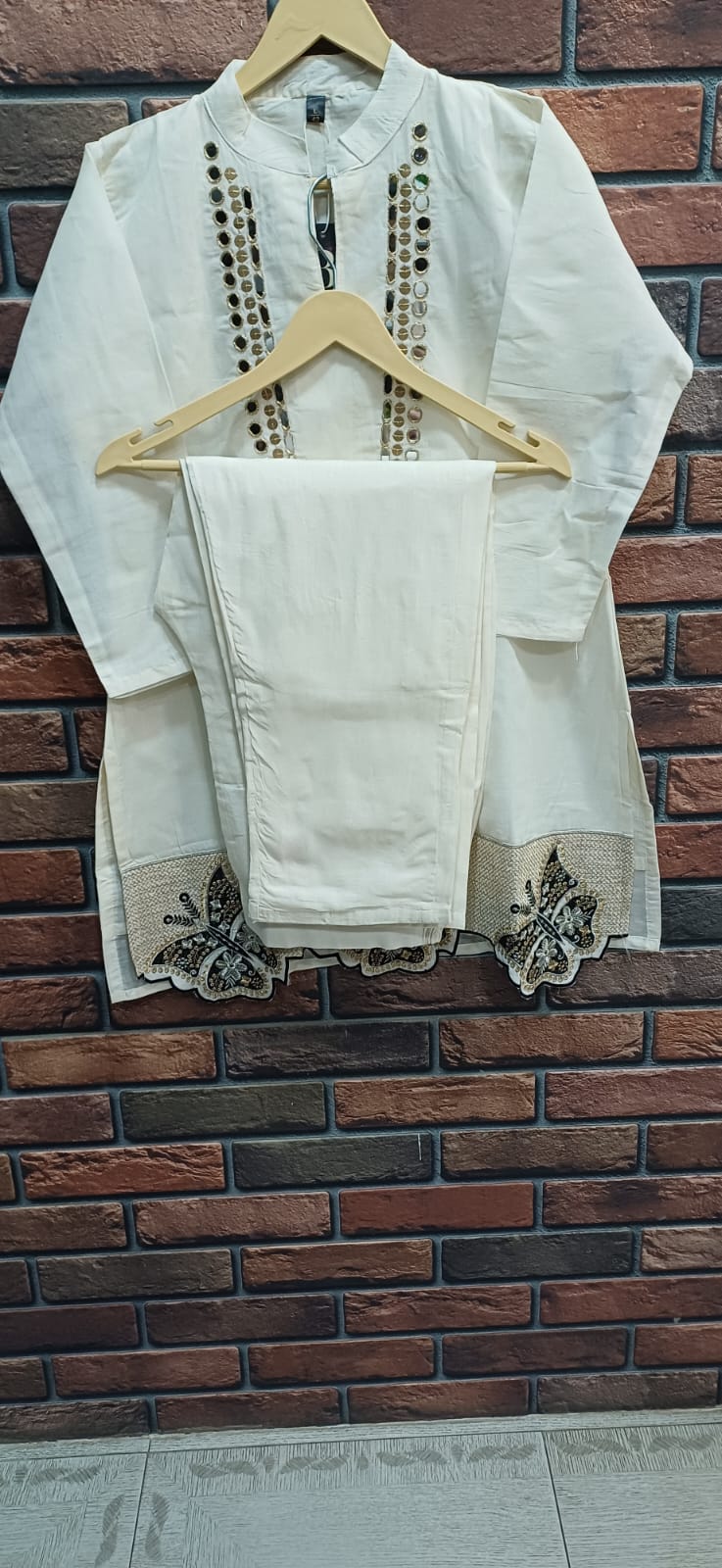 Mirror Embroidered Cotton Co-ord Set