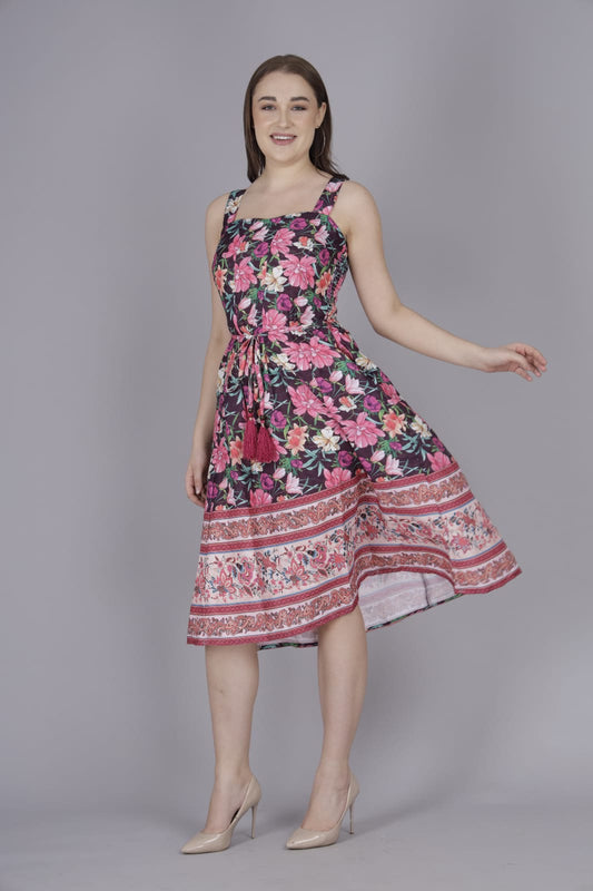Cotton Print Midi Dress