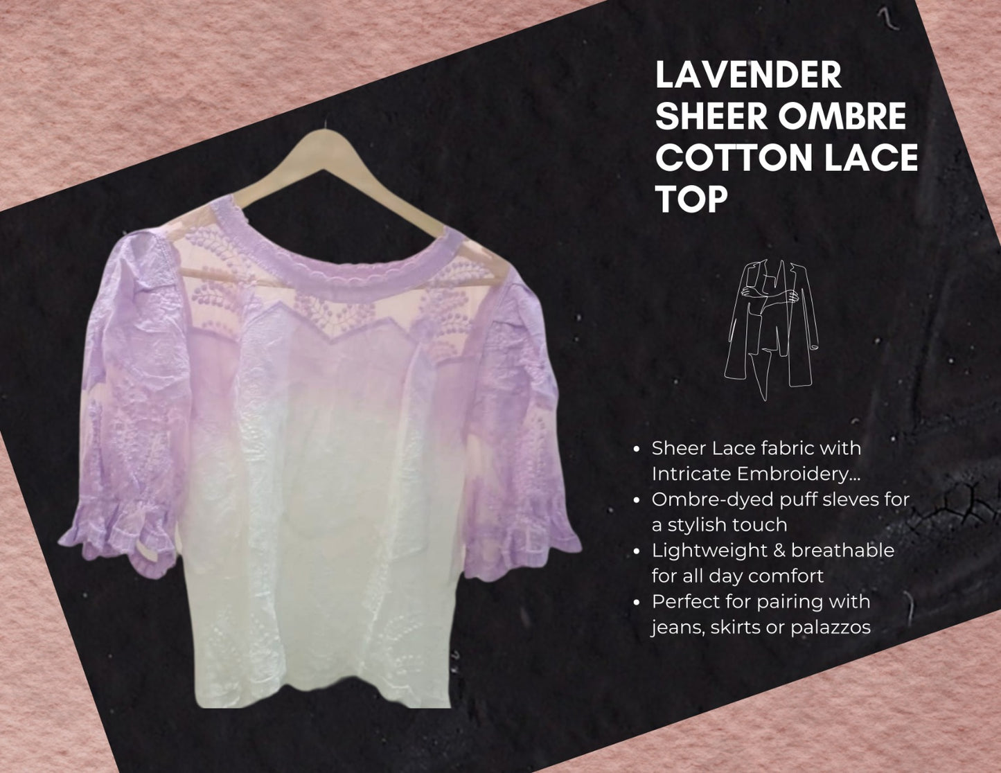 Elegant Sheer Ombre Lace Top