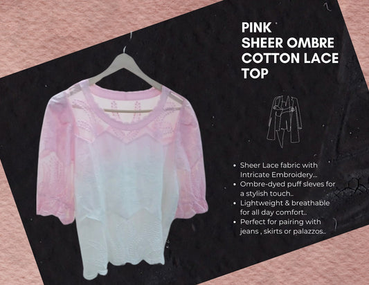 Elegant Sheer Ombre Lace Top