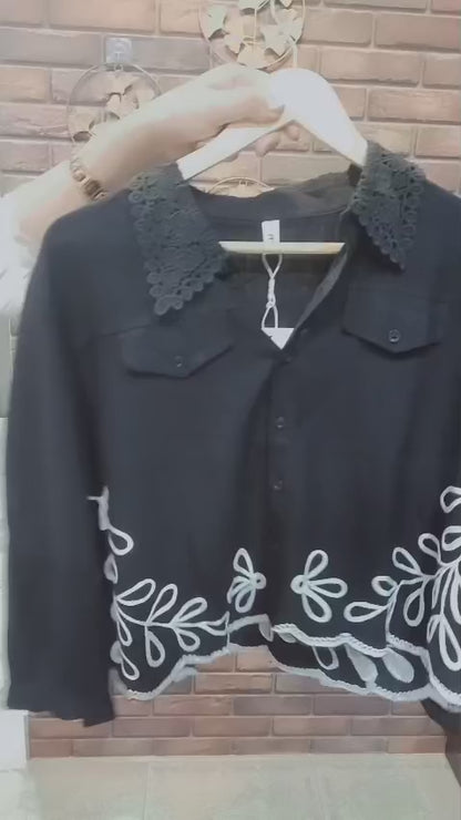 Black Cropped Shirt