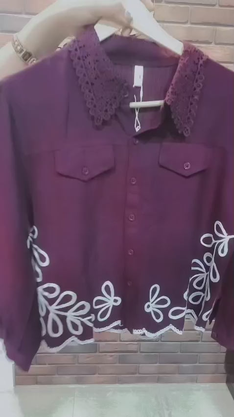 Maroon Cropped Shirt