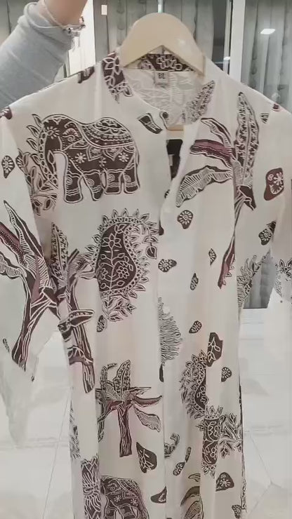 Ivory Handblock Cotton Kurti Dress