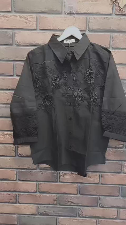 Black Embroidered Shirt