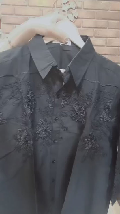Black Embroidered Shirt